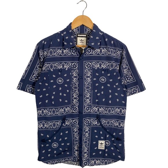 Adidas x Neighborhood Technical Apparel Paisley Cargo Shirt Blue men's size S - Picture 1 of 9